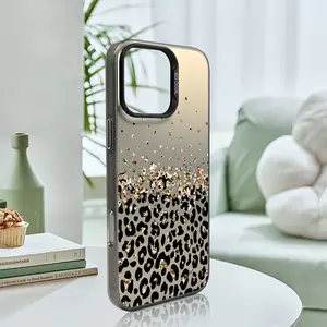 Phone Case: Stylish Glitter Leopard Print Design Case for Apple iPhone 17 16 16E 15 Pro Max Plus Phone Cases Soft TPU Shockproof Shell Anti-fall Full-Body Protective Cover Romantic Valentine's Day Gift