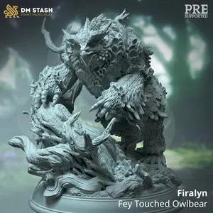 Firalyn - Owl bear - 32mm Figure - DnD Mini - DMStash