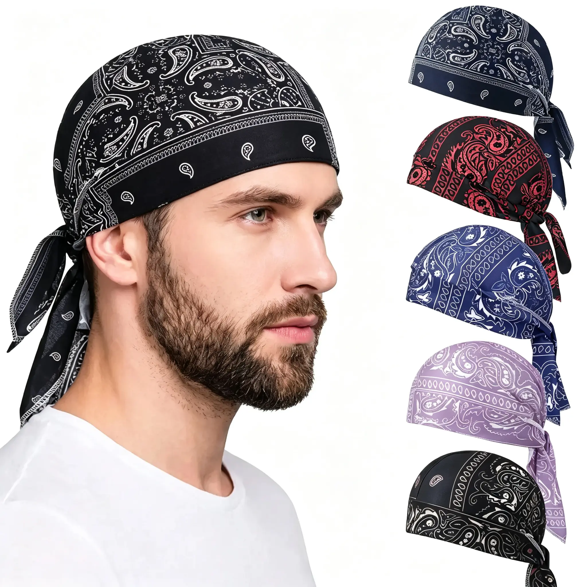 Set of 5 helmet liners, breathable pirate-style balaclavas, high-quality headwear caps, adjustable elastic outdoor sports caps, adjustable caps for motorcycles/bicycles, outdoor sports caps, holiday gifts
