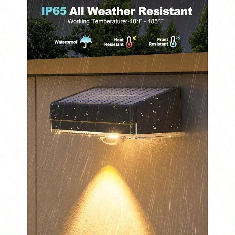 Solar Fence Lights Outdoor Waterproof, Fence Lights Solar Powered, 12 RGB Color Modes  Warm White  Cool White, Fence Solar Light Outdoor for Backyard, Patio, Yard, Wall, Deck