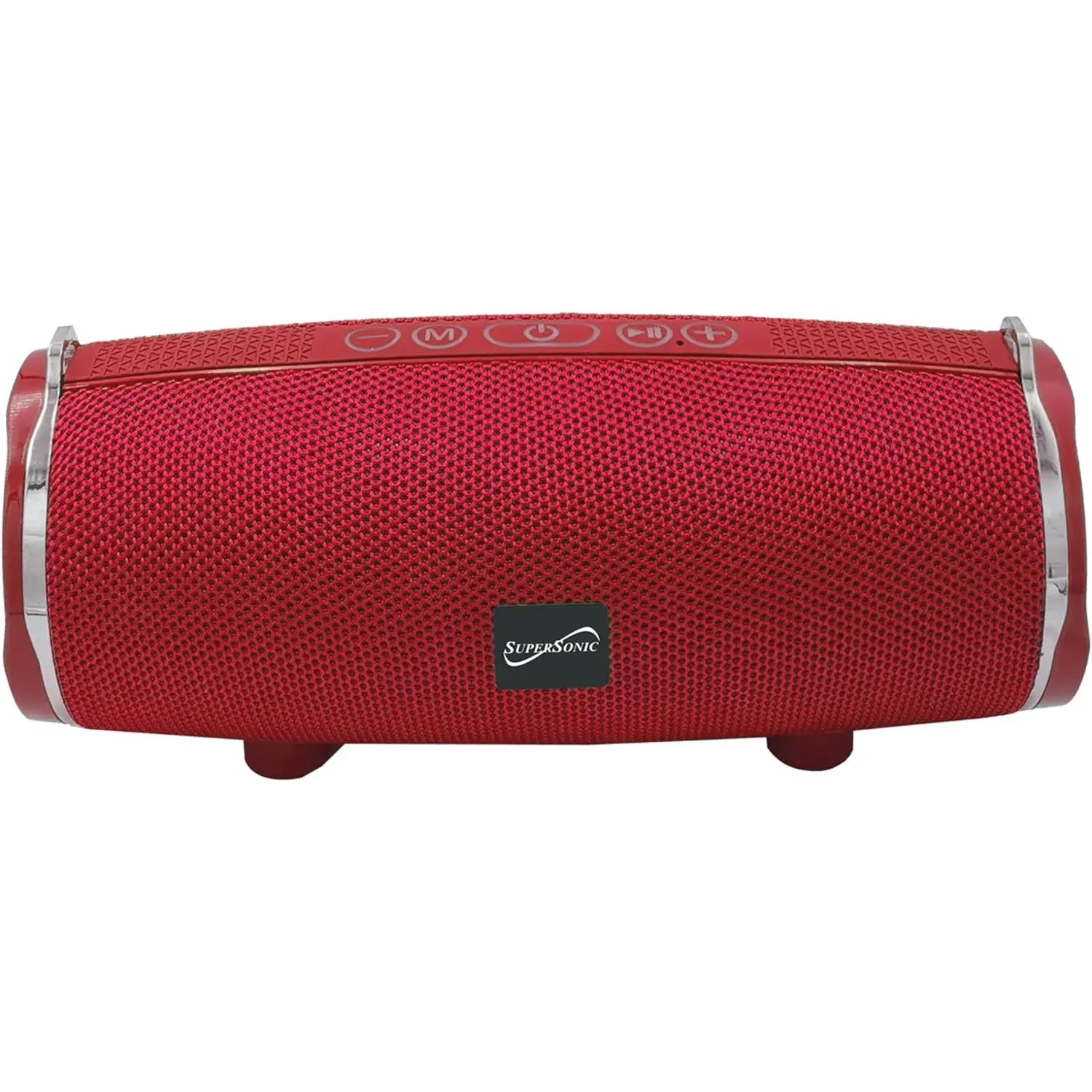 Supersonic SC-2322BT Portable Bluetooth Wireless Audio Speaker with Handle, Built-in Micro, USB/SD/AUX Ports, FM Radio, Digital Features, 14W Output, Rechargeable Charging Battery, Red