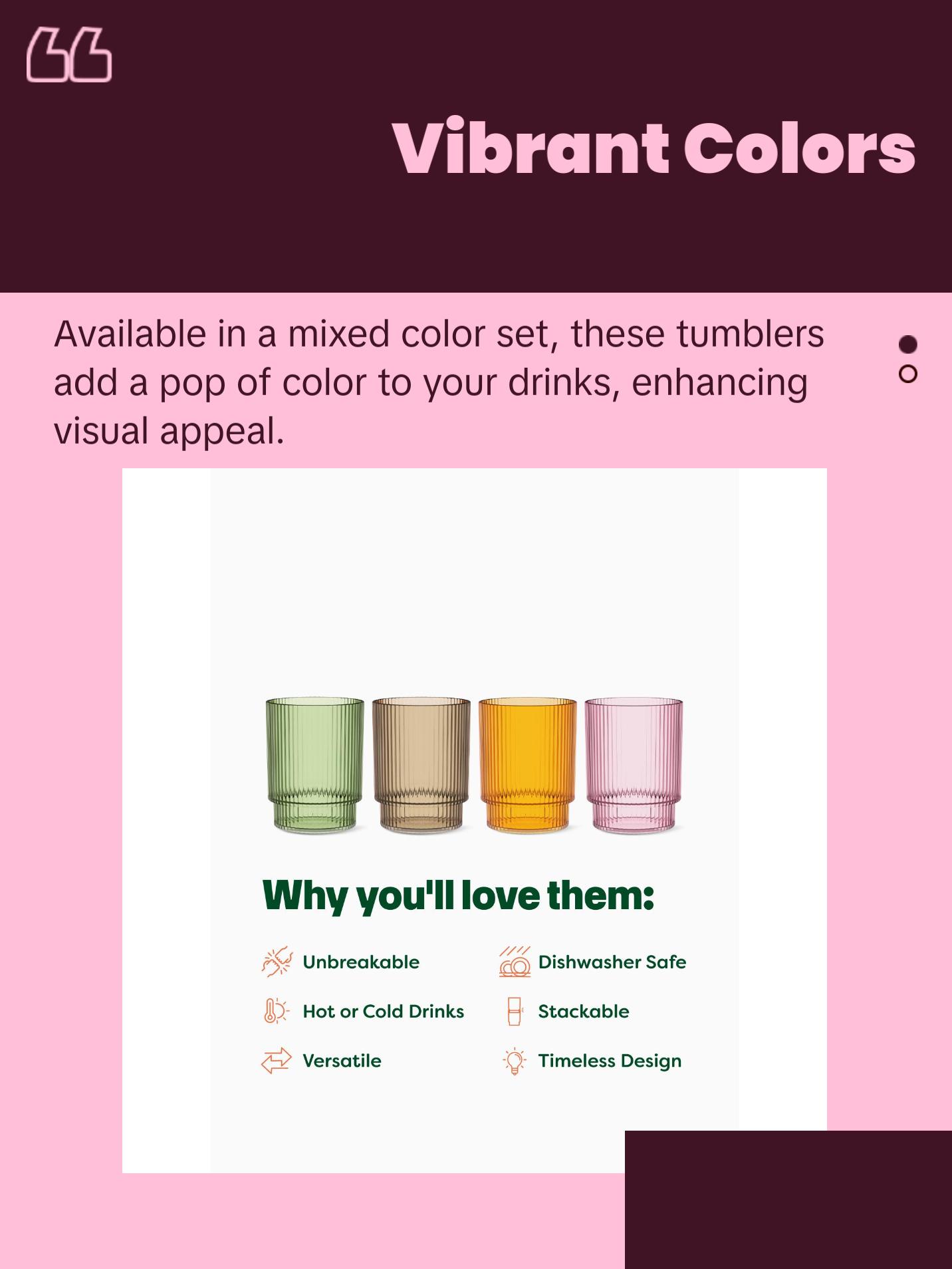 RESERVE 12oz Fluted Tumbler - Mixed Color Set