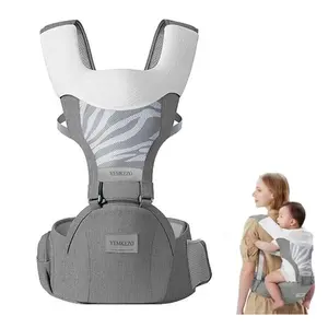 Baby Carrier Newborn to Toddler with Hip Seat Multifunction 4-in-1 Ergonomic Infant Carrier Ergonomic M Position Adjustable Removable Holder for 0-36 Months Grey