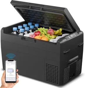 12V Refrigerator - 27QT(25L) Portable Freezer, Electric Cooler for Car, Truck, RV, Van, Camping & Road Trip, Fast Cooling Fridge with 12/24V DC & 110-240V AC for Vehicle & Home Use,-4℉~68℉