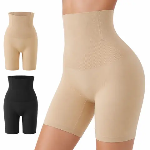 MONICA&XUE Women's High-Waisted Seamless Faja Body Shaper Shorts - Body Shapewear Bottoms, Abdominal Shapewear, 4-Way Stretch Move, No Bumps, Flat-Crotch Hold, Hip Lifting, Breathable, Invisible Fit, Built-In Crotch, Standard Sizes for Everyday Wear