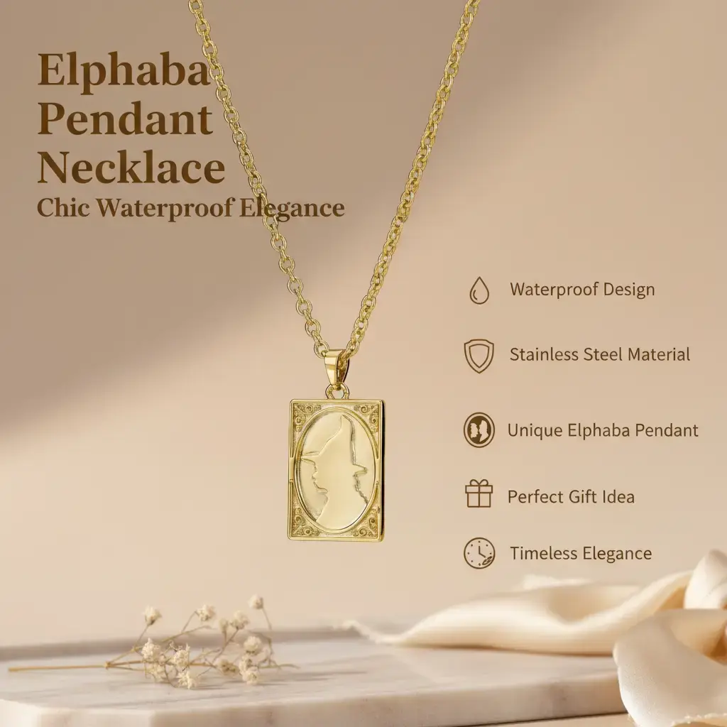 WICKEDXOUFER Elphaba Pendant Stainless Steel Waterproof Necklace for Women