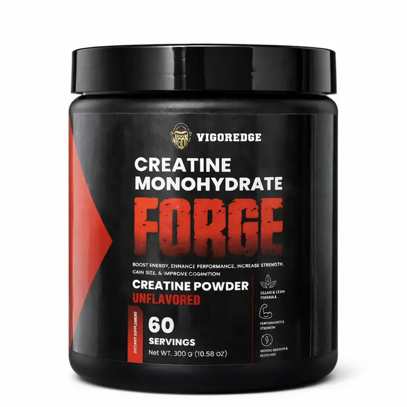 VigorEdge Forge Micronized Creatine Powder: 60 Servings, 300g | 100% Pure Unflavored Creatine (Strength, Endurance, and Recovery).  Supplement Healthcare Fitness