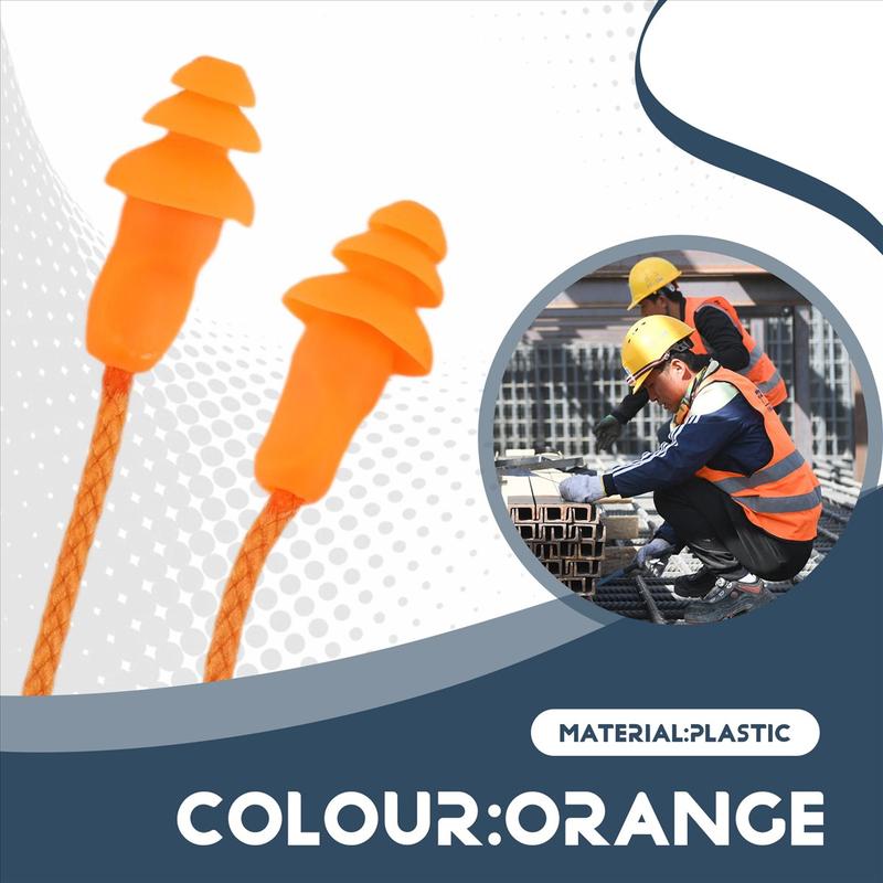 Ear Plugs Bluetooth Earphone for Work, Noise Suppression, Hearing Protection,Construction Sites, Noisy Places Orange