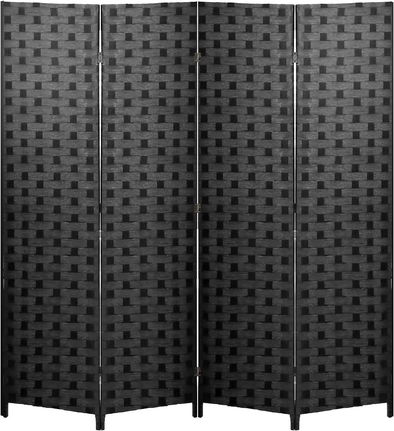 FDW Room Divider 6FT Wall Divider Wood Screen 4 Panels 6 Panels Wood Mesh Hand-Woven Design Room Screen Divider Indoor Folding Portable Partition Screen