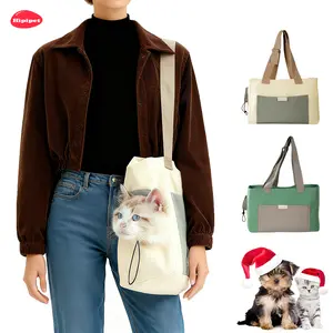 [HipiPet] Cat bag with exposed head, portable crossbody, breathable canvas hand-held shoulder bag, suitable for small and medium-sized pets, universal for all seasons