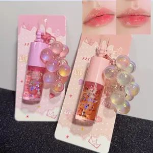 Grape Pendant Lip Oil, Moisturizing Glossy Mirror Finish, Daily Hydrating Lip Balm, Long-Lasting Shine, Hydrating Glassy Lip, Lip Shiner, 1pc