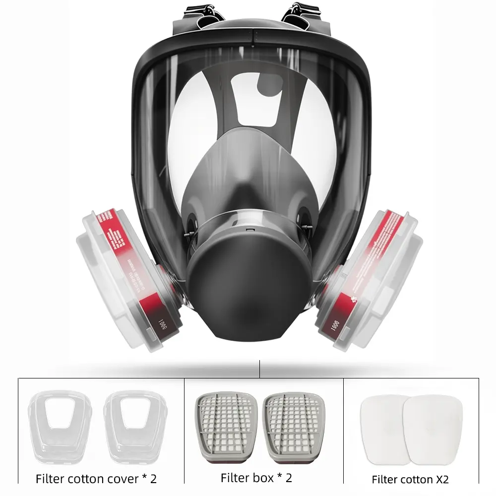 Full Face Mask with Filter, Reusable Spray Paint Dust Mask, Respirator Mask, Ideal for Painting, Epoxy Resin, Car Coating, Polishing, Welding, Sanding
