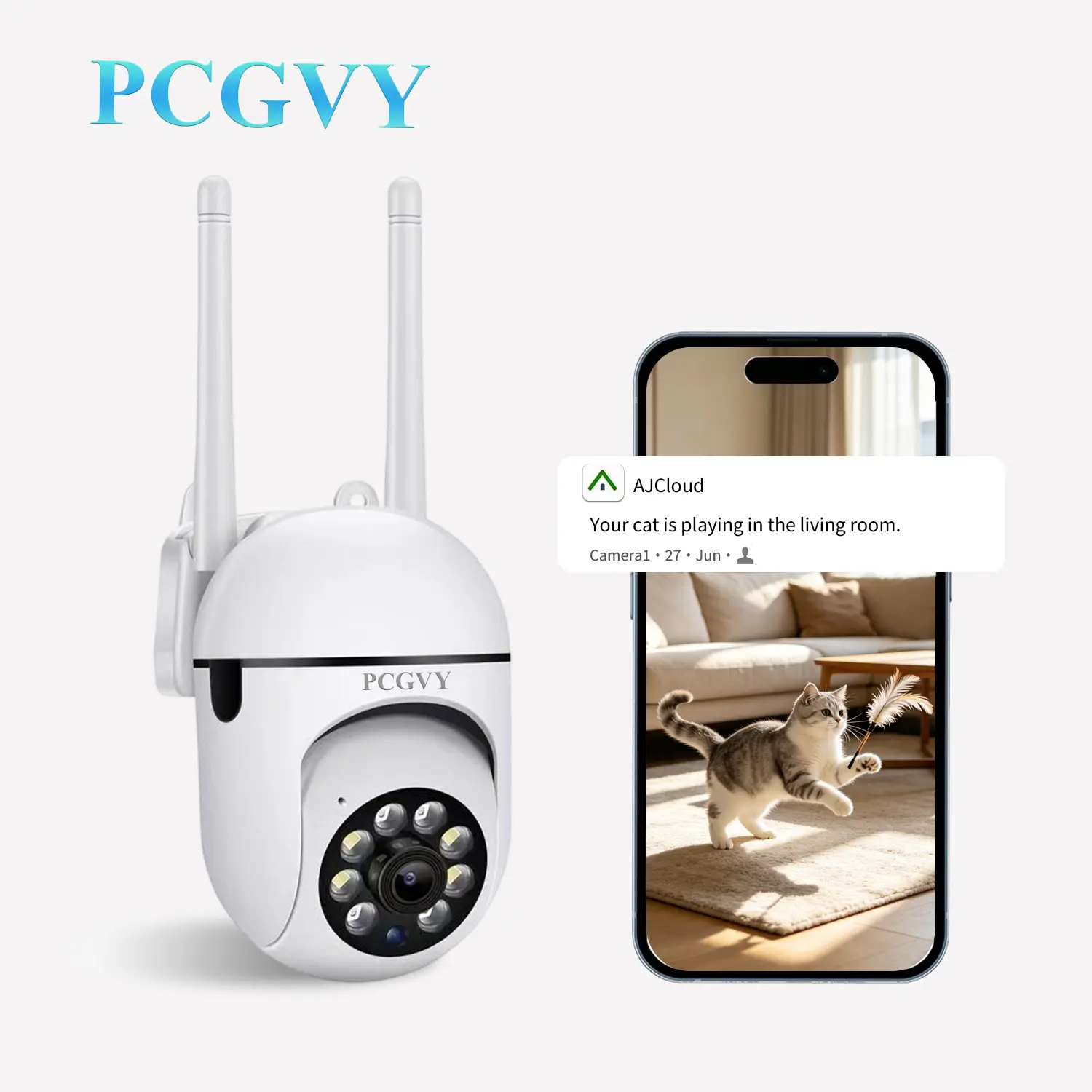 1080P Smart WiFi Indoor Camera + AI Home Security Camera + 360° PTZ + Motion Tracking + Baby Monitor & Pet Camera