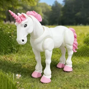 3D Printed Jointed Unicorn Figurine, Realistic Design with Mane, Perfect Desktop and Home Decor Gift for Her