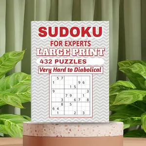 Adult Sudoku Puzzle Book, Experts, Large Print, 22 Pages, 400+ Puzzles, Difficulty Levels, Brain Teaser & Stress Relief, Portable Gift, 9.84x7.48 Inches