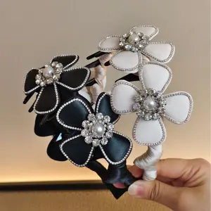 Light Luxury Premium Flower Diamond Headband Toothed Hair Pressure Headband