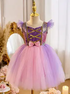 Purple Pink Ombre Tutu Dress | Girls Sequin Princess Gown