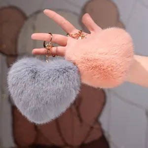 Heart Pillows, Love Heart Shaped Pillow, Small Cute Pink Heart Pillows for Gifts, Faux Rabbit Throw Pillows for Her, Kids, Girls Home Decoration, Soft Furry Cushion