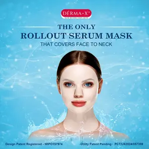 [DERMA+X HydraDive] Rollout Serum Mask – Hydrating Face & Neck Sheet Mask for Deep Moisture, (1 Box = 5 sheets) HydraDive - X Recovery Mask