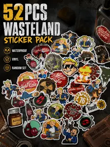 52PCS Wasteland Sticker Pack ️ Waterproof Vinyl Decals for Gamers & EDC Gear | Retro Apocalypse Laptop, Toolbox & Bottle Stickers, No Duplicates