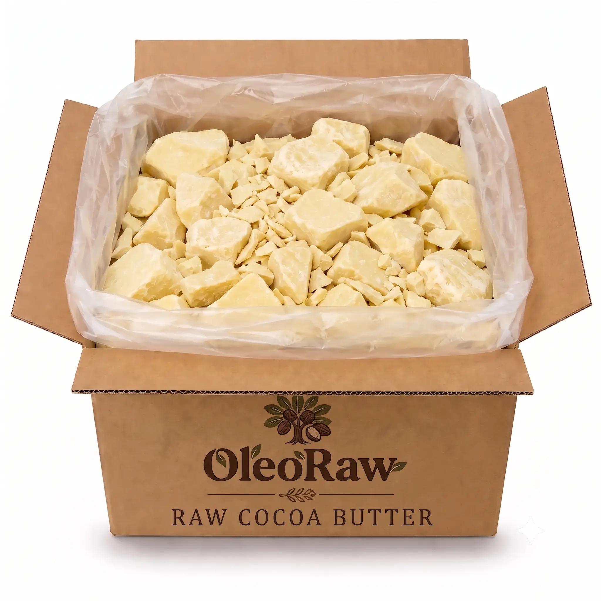 Pure Unrefined Cocoa Butter Chunks - 100% Raw Cocoa Butter for DIY Body Butters & Lotions, Deep Hydrating Skin Care Bag for Adults, Stretch Mark Prevention & Intense Moisture (8 oz)