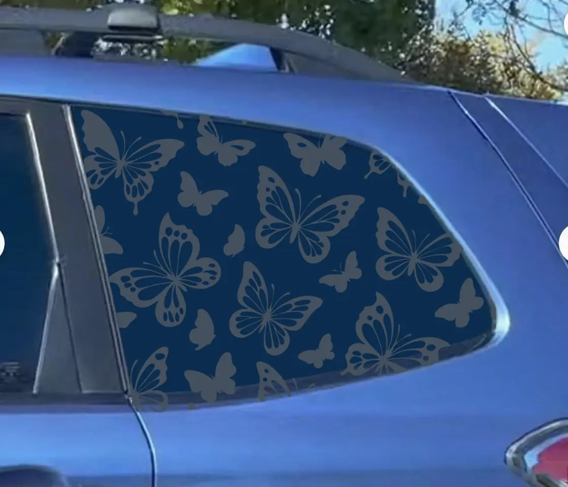 Universal Butterfly Decal Sticker 42x90cm, Matte Black Vinyl, Decorative Butterfly Window Wall Decal for Car Truck SUV Exterior or Home Decoration