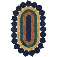 Navy Blue Yellow Green 3' 1 x 5' 1