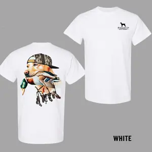[100% Cotton] Unisex🦆🐕Straight Up Southern T-Shirt, Bold Hunting Dog with Duck Graphic, Perfect for Outdoor Enthusiasts & Waterfowl Hunters, Trendy T-Shirt, Casual Cotton Top, Fits