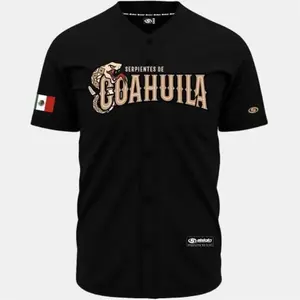 (BLACK) SERPIENTES DE COAHUILA Baseball Jersey, Mexico Jersey for Men Women Youth And Kids, Mexico Baseball Shirt, Hiphop Jersey, All-Over Print Baseball Jersey #2