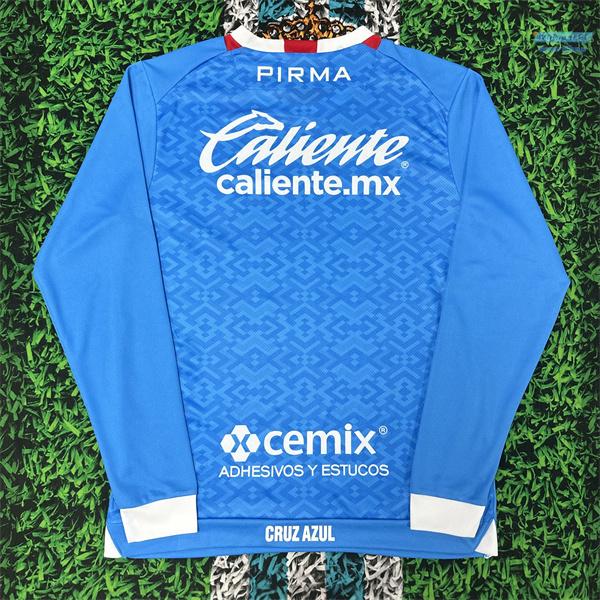 2425 Mexico CRUZ AZUL Home long sleeves Top Retro Soccer Jerseys Quick Dry Fans Version LIGA MX