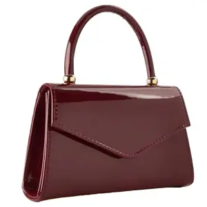 Solid Color Crossbody Bag for Women Elegant Evening Party Handbag, Bridal Wedding Purse with Mirror Finish