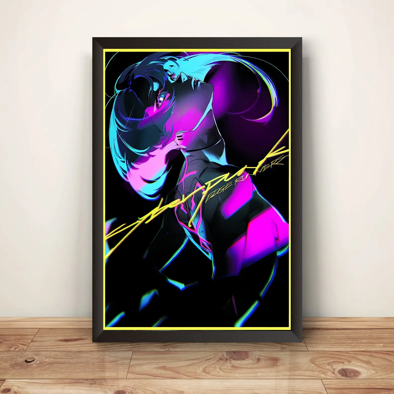 Global Edgerunners Artistic Lucy Silhouette Poster, EdgeRunner Wall Art, Cyberpunk Edgerunners, Graffiti Poster Unframed