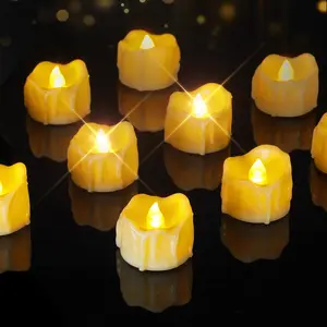 12PCS Flameless Candle, Batteries Included, Long-Lasting, Ivory Base, for 2026 Birthday Valentine's Day Decorations.