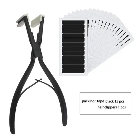 Hair Extension Tool Set, 1 Set Hair Extension Tape & Stainless Steel Hair Extension Pliers, Professional Wig Accessories for Salon & Home, Hair Extensions Tape