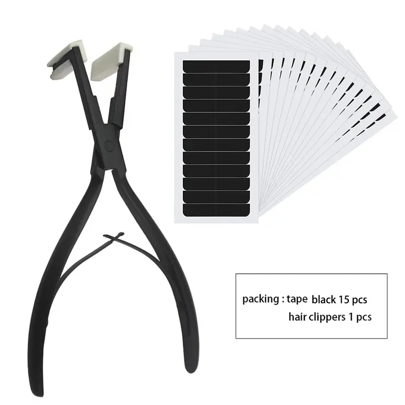 Hair Extension Tool Set, 1 Set Hair Extension Tape & Stainless Steel Hair Extension Pliers, Professional Wig Accessories for Salon & Home, Hair Extensions Tape