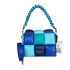 Pre-owned Kate Spade Leather Crossbody Bags Boxxy 3D Puffer Bag Blue Multi Color 2 Way Purse