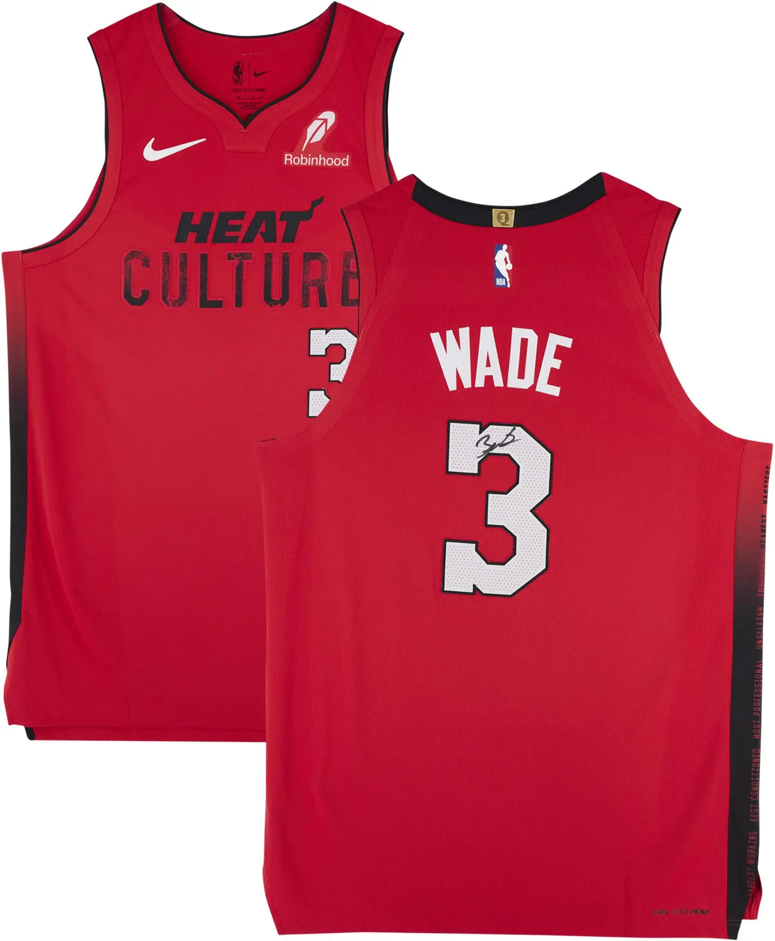 Dwyane Wade Miami Heat Autographed Nike Red 2024-25 City Edition Authentic Jersey - Fanatics Authentic Certified