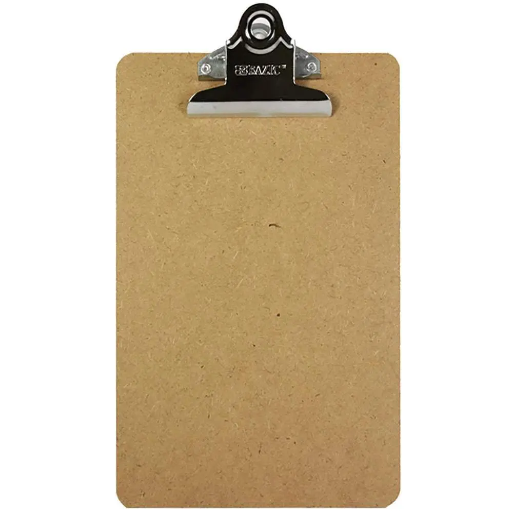 Hardboard Clipboard w/ Sturdy Spring Clip - Memo Size