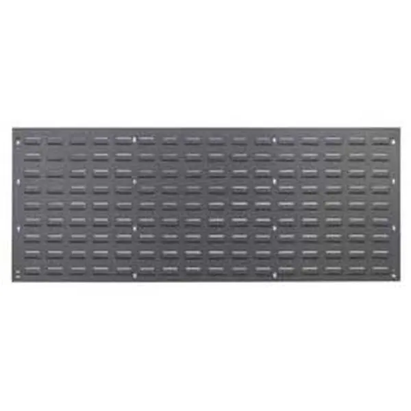Global Industrial Rectangular Louvered Wall Panel - 16 Gauge Cold Rolled Steel, Gray Baked Enamel, 48x19 in, Without Bins, Pack of 2 - Out-of-the-Way Storage for Carts, Cart, Benches