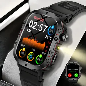 Unisex Smartwatch with Flashlight, Bluetooth-compatible Calling, Music Playback, Camera Control, Android Compatible, Step Counter, USB Charging