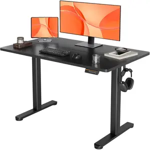 Electric Standing Desk, Adjustable Height Stand up Desk, 48x24 Inches Sit Stand Home Office Desk with Splice Board,Black Top