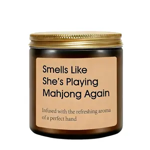 Funny Playing Mahjong Candle, Scented Candle, Home Decor, Mahjong Gifts for Women - Mah Jongg Accessories, Gifts for Mahjongg Players & Lovers - Mahjongg Party, Christmas, Birthday Present for Friends, Hostess, Mom, Ladies