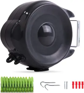 Retractable Clothesline Outdoor Indoor Laundry Line - 99 FT Double Lines Heavy Duty Wall Mounted Washing Line, 30M Portable Clothes Drying Line with 24pcs Free Pegs (Black)