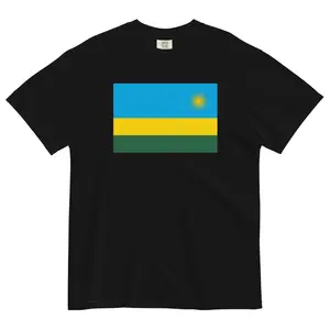 Rwanda Flag T-Shirt | Unisex Premium Heavyweight Tee | National Emblem & Patriotic Apparel
