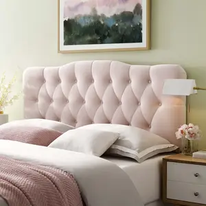 Modway Annabel King Diamond Tufted Performance Velvet Headboard in Pink