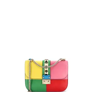 Pre-owned Valentino Leather Shoulder Bags Garavani Glam Lock Shoulder Bag Small by Rebag