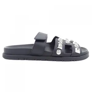 Pre-owned HERMÈS Calfskin Small Leather Goods Hermes Chypre Crew Medor Calf Sandals