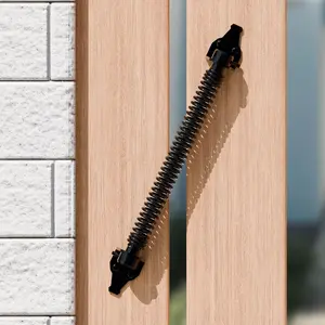 14" Gate Springs Self Closing Outdoor, Gate Spring Self Closing Adjustable Tension Control Gate Closer Outdoor Heavy Duty, Gate Spring for Heavier  Vinyl Fence, Black, 1 Pack