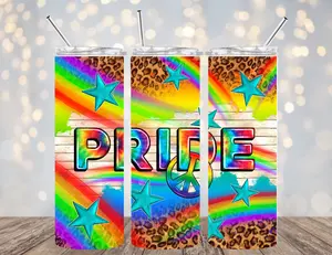 20 OZ LOVE IS LOVE PRIDE INSULATED SKINNY TUMBLER W/ STRAW