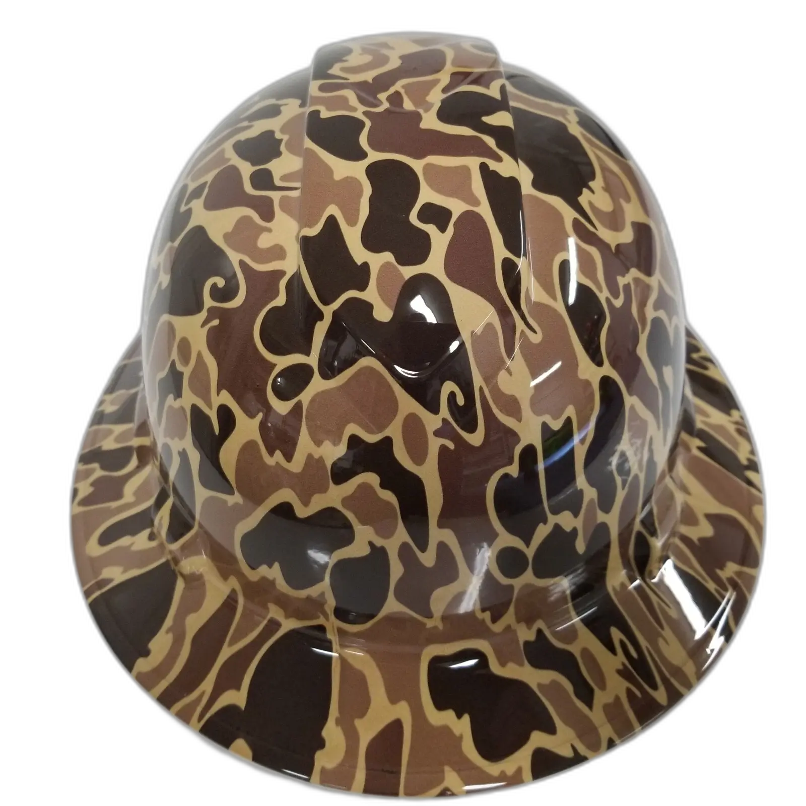 Old School Duck Hunting Camo - Custom Hydro Dipped Full Brim Hard Hat